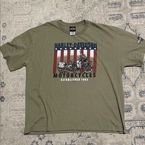Harley-Davidson Khaki Men's T-Shirt with Graphic
